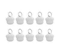 sourcing map 10Pcs Aluminum Engraving Blanks Tags, Metal Blank Tags Stamping Dog Paw with 10 Keychain Blank Bulk Dog Tag for DIY Personalized Pet Tag, Silver