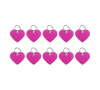 sourcing map 10Pcs Aluminum Engraving Blanks Tags, Metal Blank Tags Stamping Heart Shape with 10 Keychain Blank Bulk Dog Tag for DIY Personalized Pet Tag, Rose Red