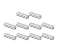 sourcing map 10pcs Aluminum Spacer 5mm Bore 10mm OD, 40mm Length Screw Standoff Bushing Plain Finish Round Spacer for M5 Screws Bolts and Rods