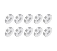 sourcing map 10Pcs Aluminum Spacers, 3/4" OD x 5/16" ID x 3/16"L Screw Standoff Brushed Finish Unthreaded Metal Round Spacer, Unthreaded Standoff Bushing for M8 Screw Bolts