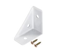 sourcing map 10Pcs Angle Corner Brackets 38mm x 38mm, Cold Rolled Steel Braces Joining Support with Screws for Desk Bed Edge White