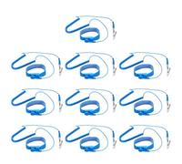 sourcing map 10Pcs Anti Static Wrist Strap Blue 7.9" Perimeter Esd Anti Static Wristbands with Alligator Clip Length 1.8M Adjustable for Sensitive Electronic Devices