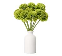 sourcing map 10pcs Artificial Chrysanthemum Ball Flowers Faux Chrysanthemum Flowers Bouquet Silk Fake Mum Flower for Home Garden Wedding Party Decoration, Dark Green