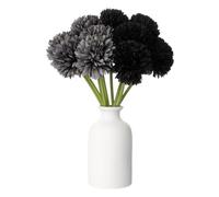 sourcing map 10pcs Artificial Chrysanthemum Ball Flowers Faux Chrysanthemum Flowers Bouquet Silk Fake Mum Flower for Home Garden Wedding Party Decoration, Black/Grey