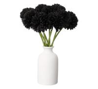 sourcing map 10pcs Artificial Chrysanthemum Ball Flowers Faux Chrysanthemum Flowers Bouquet Silk Fake Mum Flower for Home Garden Wedding Party Decoration, Black