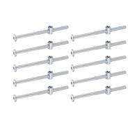 sourcing map 10Pcs Bed Frame Bolts, M6 x 100mm Hex Socket Head Screws Bolts Barrel Nuts Bunk Bed Bolt Furniture Screws with Rice-shaped Head Barrel Nut for Chairs Cots, Silver