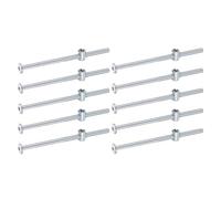 sourcing map 10Pcs Bed Frame Bolts, M6 x 120mm Hex Socket Head Screws Bolts Barrel Nuts Bunk Bed Bolt Furniture Screws with Rice-shaped Head Barrel Nut for Chairs Cots, Silver