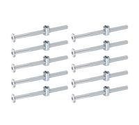 sourcing map 10Pcs Bed Frame Bolts, M6 x 85mm Hex Socket Head Screws Bolts Barrel Nuts Bunk Bed Bolt Furniture Screws with Rice-shaped Head Barrel Nut for Chairs Cots, Silver