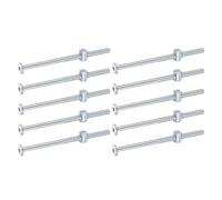 sourcing map 10Pcs Bed Frame Bolts,M6x110mm Hex Socket Head Screws Silver | Bolts Barrel Nuts,Bunk Bed Bolt,Furniture Screws,with Slotted Head Barrel Nut,for Chairs Cots