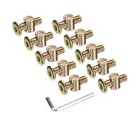 sourcing map 10Pcs Bed Frame Bolts, M8x30mm Hex Socket Head Cap Screws Bolts with Barrel Nuts Hardware Replacement Kit & M5 Hex Wrench for Furniture, Beds, Chair