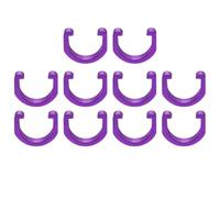 sourcing map 10pcs Bicycle Cable Clamps C-Clips Aluminum Alloy Housing Hose Guide U-Clips Brake Derailleur Shifter for MTB Road Bike, Purple