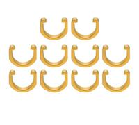 sourcing map 10pcs Bicycle Cable Clamps C-Clips Aluminum Alloy Housing Hose Guide U-Clips Brake Derailleur Shifter for MTB Road Bike, Gold