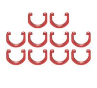 sourcing map 10pcs Bicycle Cable Clamps C-Clips Aluminum Alloy Housing Hose Guide U-Clips Brake Derailleur Shifter for MTB Road Bike, Red