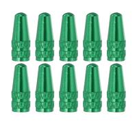 sourcing map 10pcs Bike Valve Caps Anodized Aluminum Road Bicycle Air Tire Valve Caps Dust Caps for MTB Road Racing Bicycle, Green
