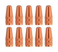 sourcing map 10pcs Bike Valve Caps Anodized Aluminum Road Bicycle Air Tire Valve Caps Dust Caps for MTB Road Racing Bicycle, Orange