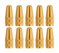 sourcing map 10pcs Bike Valve Caps Anodized Aluminum Road Bicycle Air Tire Valve Caps Dust Caps for MTB Road Racing Bicycle, Gold