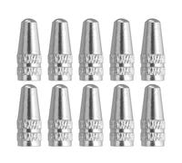 sourcing map 10pcs Bike Valve Caps Anodized Aluminum Road Bicycle Air Tire Valve Caps Dust Caps for MTB Road Racing Bicycle, Silver