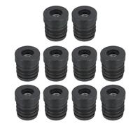 Sourcing Map 10Pcs Black Plastic Round Inserts for 19mm/0.75" OD Round Tubes with M6 Thread, Furniture Leg Plugs