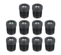 sourcing map 10Pcs Black Plastic Round Inserts for 19mm/0.75" OD Round Tubes with M8 Thread, Furniture Leg Plugs