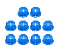 sourcing map 10pcs Blue Guitar Effect Pedal Knob, 7/16" Plastic Brass Insert Electric Guitar Knobs for Amplifier Guitar Bass Volume Control