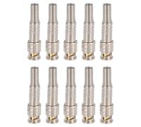 sourcing map 10Pcs BNC Male Coaxial Connectors, RG59 RG6 Solder Golden Plated Coaxial Terminal 6mm Brass Adapter for Closed-Circuit Television Monitoring Camera System Coax Cables