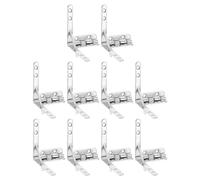 sourcing map 10Pcs Box Quadrant Hinge, 30.5x40mm Box Hinge Cases with Side Rail Retaining Arm 90 Degree Folding Support Hinges for Jewelry Wine Wooden Box, Nickel Silver