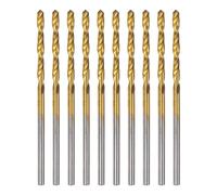 sourcing map 10pcs Brad Point Drill Bit 2mm(5/64") Dia Straight Round Shank Drill Metric Brad Point Spiral Twist Drill Bits for Carpenter Woodworking Plastic Rubber, Golden