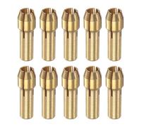 sourcing map 10pcs Brass Collet 3.2mm Brass Drill Chucks Mini Electric Grinder Quick Change Drill Chuck Bit Sets for Rotary Tools, 4.3mm Shank Diameter