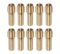 sourcing map 10pcs Brass Collet 3mm Brass Drill Chucks Mini Electric Grinder Quick Change Drill Chuck Bit Sets for Rotary Tools, 4.3mm Shank Diameter