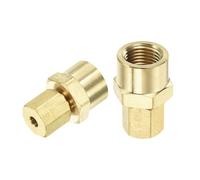 sourcing map 10Pcs Brass Compression Tube Fitting, 1/8" Tube OD x 1/8" NPT Female Connector Straight Coupling Adapter Union Fittings