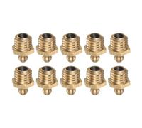 sourcing map 10pcs Brass Straight Grease Fitting M12x1.75mm Metric Thread Hydraulic Grease Nipple Accessories for Car