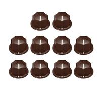 sourcing map 10pcs Brown Guitar Effect Pedal Knob, 7/16" Plastic Brass Insert Electric Guitar Knobs for Amplifier Guitar Bass Volume Control
