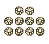 sourcing map 10pcs Cabinet Knob Backplate, 0.98 Inch Porous Shape Brass Backplate Washers Classical Furniture Decoration Gasket for Cabinet Drawer Cupboard Doors Hardware (Bronze Tone)