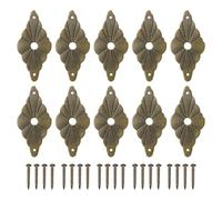 sourcing map 10pcs Cabinet Knob Backplate, 2.36 Inch Diamond Shape Brass Backplate Washers Classical Furniture Decoration Gasket for Cabinet Drawer Cupboard Doors Hardware (Bronze Tone)