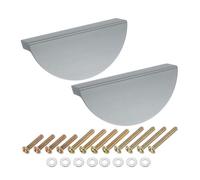 sourcing map 10Pcs Cabinet Pull Handles, 2.52" Hole Spacing Aluminum Alloy Half Moon Drawer Pulls for Kitchen Cupboard Dresser Cabinet Hardware, Dark Grey