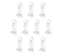sourcing map 10pcs Cabinet Shelf Clips 5mm/0.2" Self-Locking Polycarbonate Plastic Shelf Support Peg Clips for 20mm Board Furniture Bookcase Wardrobe, Transparent