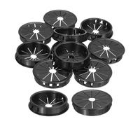 sourcing map 10Pcs Cable Grommets, Snap Bushing Grommet for Holes with 2"(50mm) Mounting, Round Nylon Snap in Cable Desk Grommet for Cables and Cords Management, Black