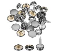 sourcing map 10Pcs Canvas Snap Kit, Fastener Tool Marine Grade Boat Canvas Snaps Heavy Duty Snap for Furniture Canvas Tent Boats, Metallic Black