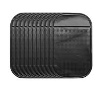 sourcing map 10pcs Car Dashboard Anti-Slip Mat 5.5" x 3" Universal Sticky Dash Pad Washable Reusable Car Non-Slip Mats for Phone Keys Sunglasses Electronic Devices, Black