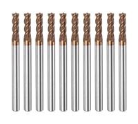 sourcing map 10pcs Carbide Square End Mills 3.5mm (9/64") Dia 4mm (5/32") Shank 50mm (2") Long HRC55 TiSiN Coated Micro-Grain Tungsten Carbide 4 Flutes Milling Bit Cutter