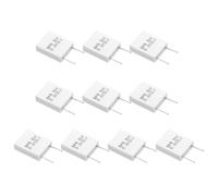 sourcing map 10Pcs Ceramic Resistors 5W 0.01 Ohm 5% Tolerance Wirewound Non-Inductive Cement Power Resistor, Lead Wire Fixed Flame Heat Moisture for Circuit Board TV Power Adapters, White