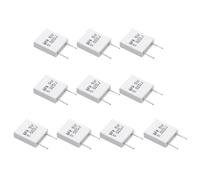sourcing map 10Pcs Ceramic Resistors 5W 0.02 Ohm 5% Tolerance Wirewound Non-Inductive Cement Power Resistor, Lead Wire Fixed Flame Heat Moisture for Circuit Board TV Power Adapters, White