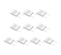 sourcing map 10Pcs Ceramic Resistors 5W 0.03 Ohm 5% Tolerance Wirewound Non-Inductive Cement Power Resistor, Lead Wire Fixed Flame Heat Moisture for Circuit Board TV Power Adapters, White