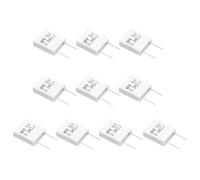 sourcing map 10Pcs Ceramic Resistors 5W 0.04 Ohm 5% Tolerance Wirewound Non-Inductive Cement Power Resistor, Lead Wire Fixed Flame Heat Moisture for Circuit Board TV Power Adapters, White