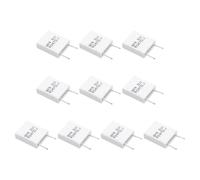 sourcing map 10Pcs Ceramic Resistors 5W 0.047 Ohm 5% Tolerance Wirewound Non-Inductive Cement Power Resistor, Lead Wire Fixed Flame Heat Moisture for Circuit Board TV Power Adapters, White