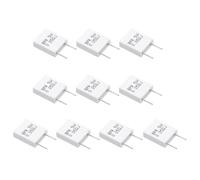 sourcing map 10Pcs Ceramic Resistors 5W 0.05 Ohm 5% Tolerance Wirewound Non-Inductive Cement Power Resistor, Lead Wire Fixed Flame Heat Moisture for Circuit Board TV Power Adapters, White