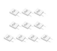 sourcing map 10Pcs Ceramic Resistors 5W 0.06 Ohm 5% Tolerance Wirewound Non-Inductive Cement Power Resistor, Lead Wire Fixed Flame Heat Moisture for Circuit Board TV Power Adapters, White