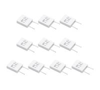 sourcing map 10Pcs Ceramic Resistors 5W 0.07 Ohm 5% Tolerance Wirewound Non-Inductive Cement Power Resistor, Lead Wire Fixed Flame Heat Moisture for Circuit Board TV Power Adapters, White