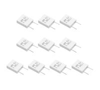 sourcing map 10Pcs Ceramic Resistors 5W 0.08 Ohm 5% Tolerance Wirewound Non-Inductive Cement Power Resistor, Lead Wire Fixed Flame Heat Moisture for Circuit Board TV Power Adapters, White