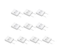 sourcing map 10Pcs Ceramic Resistors 5W 0.5 Ohm 5% Tolerance Wirewound Non-Inductive Cement Power Resistor, Lead Wire Fixed Flame Heat Moisture for Circuit Board TV Power Adapters, White